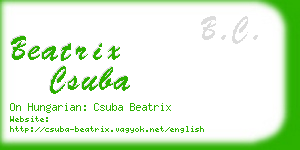 beatrix csuba business card